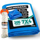 Lona Reforçada Impermeável Caminhão Piscina Barraca 7x4 Cobertura Garagem Jardim Camping Praia + Corda