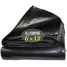 Lona TEZONG Heavy Duty Waterproof 2x4m, lona de poliéster preta