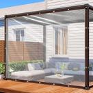 Lona transparente ADRUEKMV Heavy Duty Impermeável de Plástico de 2,4 x 4,8 m
