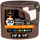 Lona Xpose Safety Ultra Resistente 15x15 pies Marrón/Blanco 20 Mil