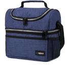 Lonchera Térmica OPUX Grande 12L con Doble Compartimento Azul Marino
