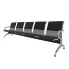 Longarina Estofada 5 Lug NR-17 Dubai Fratini 281 (larg) cm Aço Cromado Pintura Cinza c/ Braços