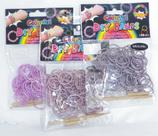 Loom Bands DIY 300 de silicone com clipes e ferramenta Loom Purple