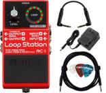 Loop Station BOSS RC-1 com fonte de alimentação, cabos e picaretas Loop Station BOSS RC-1 com fonte de alimentação, cabos e picaretas