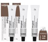 Loreal Kit 3 Coloração Majirel 7.35 Louro Dourado Acajou 50g