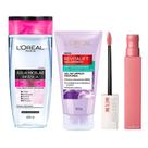 LOréal Paris + Maybelline Kit - Água Micelar Bifásica + Gel de Limpeza Antioleosidade + Batom Líquido Longa Duração Dreamer