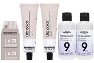 Loreal Tonalizante Kit 2 Dia Color 6.23 Louro Escuro Irisado Dourado 60g 2 Rev. 9 vol.