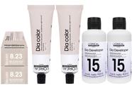 Loreal Tonalizante Kit 2 Dia Color 8.23 Louro Claro Irisado Dourado 60g 2 Rev. 15 vol.