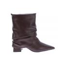 Lorena - Bota Feminina Slouchy Salto Bloco Bico Fino Café