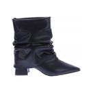 Lorena - Bota Feminina Slouchy Salto Bloco Bico Fino Preto