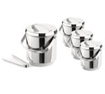 Lote Conjunto 4 Baldes Gelo Inox 2,3L Com Balde Interno