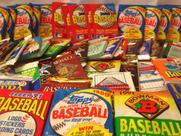 Lote de 100 cartões de beisebol vintage em pacotes de cera selados