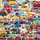 Lote de adesivos: 100 peças, veículos de transporte, carros, engenharia