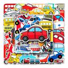 Lote de adesivos: 50 peças de transporte, carros, barcos, aviões