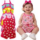 lotinho 4 macacão infantil menina estampadomacaquinho bebe tecido leve primavera verão