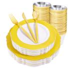 Louça descartável WDF Baroque Yellow 150 peças