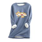 Loungewear feminino vintage manga comprida bonito gato estampado outono suéter de lã