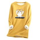 Loungewear feminino vintage manga comprida bonito gato estampado outono suéter de lã