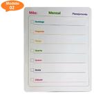Lousa Imã Planner Mensal Magnético com Caneta Para Geladeira - Mod. 02