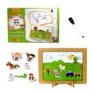 Lousa Infantil e Painel Magnético Fazendinha Brinquedos Educativos Fazenda Bate Bumbo Criança 3 anos