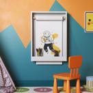 Lousa Infantil Quadro Escolar Painel Com Rolo de Papel 42 cm Brinquedo Criança Aprender Didático Educativo