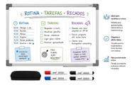 Lousa Moderna Para Rotina Tarefas Recados 90x60 Premium Com 7 Canetas e Apagador Lousa Moderna Para Rotina Tarefas Recados 90x60 Premium Com 7 Canetas e Apagador