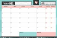 Lousa Planner Geladeira Fixa Recados Anote com caneta apagadora rosa azul