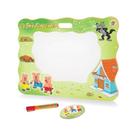 Lousa quadro branco infantil os tres porquinhos em madeira com caneta e apagador junges