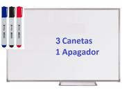 Lousa Quadro Branco Moldura De Aluminio 60x40 Cm + Caneta/Apagador