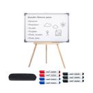 Lousa Quadro Branco Para Crianças Aprender e Desenhar 90x60 Com Tripé 100cm 7 Canetas Apagador