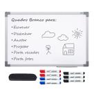 Lousa Quadro Branco Para Professor Sala de Aula 40x60 Portátil Com Apagador 7 Canetas