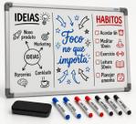 Lousa Quadro Branco UV Multiuso Para Projetos Aulas Estudos Anotações 40x60cm Com Apagador 7 Canetas Lousa Quadro Branco UV Multiuso Para Projetos Aulas Estudos Anotações 40x60cm Com Apagador 7 Canetas