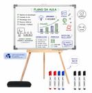 Lousa Quadro Branco UV Para Estudo Aula Online Revisão Reunião 40x60 Com Tripé 1m 7 Canetas Apagador