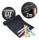 Lousa Quadro Negro Preto Papel De Parede Adesivo 2m Com 5 Giz