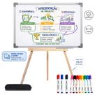 Lousa Quadro Para Estudo Aula Online Revisão Reunião 40x60 Com Tripé 1m 7 Canetas Apagador