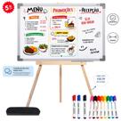 Lousa Quadro Para Menu Promoções Recepção Pedidos 90x60 Com Tripé 100cm 12 Canetas