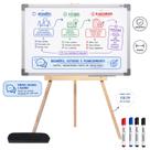 Lousa Quadro Para Reuniões Estudos Planejamento 40x60 Com Tripé 100cm 4 Canetas Apagador