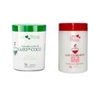 Love Potion Máscara Capilar Óleo de Coco 1kg e Love Tox Brunette 1kg Redutor de Volume
