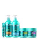 Lowell Cacho Magico Shampoo 500g Creme Modelador 500g Gelatina 450g Mascara 450g e Fluido 200ml