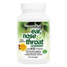 Lozenge Natures Plus para adultos (ouvido, nariz e garganta) com probióticos K12