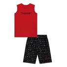 Luc Boo Conjunto Regata e Bermuda Nylon Vermelho