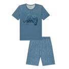 Luc Boo Pijama Camiseta e Bermuda Gamer Azul Luc Boo Pijama Camiseta e Bermuda Gamer Azul