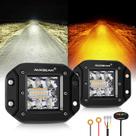 Luces estroboscópicas Auxbeam Ámbar Blanco 72W LED Pods 12cm 6 Modos