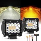Luces LED Auxbeam de 4 Pulgadas 120W Estroboscópicas Ámbar y Blanca con 6 Modos