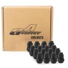 Lug Nuts GA Supply 3/8-24 14 mm hexagonal 30 mm de altura, preto, 16 unidades