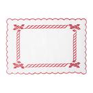Lugar Americano Bordado Branco Com Vermelho 35X50Cm Rafimex