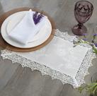 Lugar Americano Bordado Floral Orlando Branco 30x45cm Jolitex
