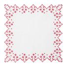 Lugar Americano Quadrado Bordado Branco e Vermelho Rafimex