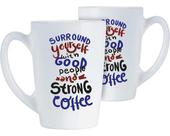 LUMINARC NEW MORNING CANECA 11x8x8cm 320ml VIDRO TEMPERADO BRANCO DECORADO