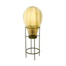 Luminaria 108cm Suporte Metal Dourado Cupula Ambar